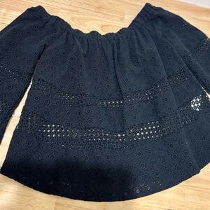 Rebecca Minkoff Black Eyelet off-the-shoulder Shirt